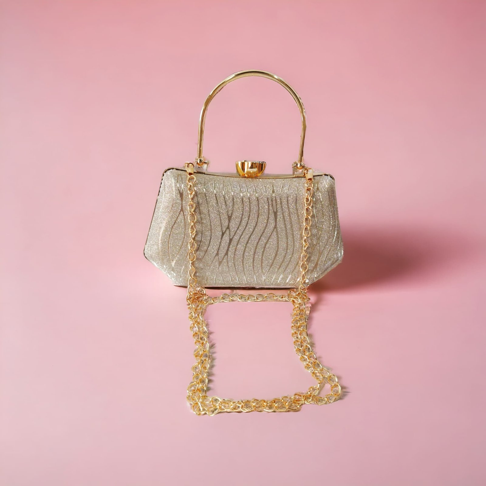 Gold Glitter Clutch Purse thumbnail 4